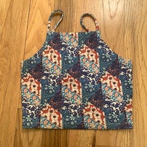 Blue and Orange Topshop Crop Top